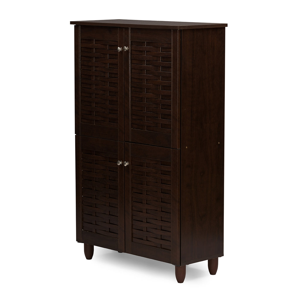 Baxton Studio - Winda Shoe Cabinet in Dark Brown - SC864574 B-Wenge view 1