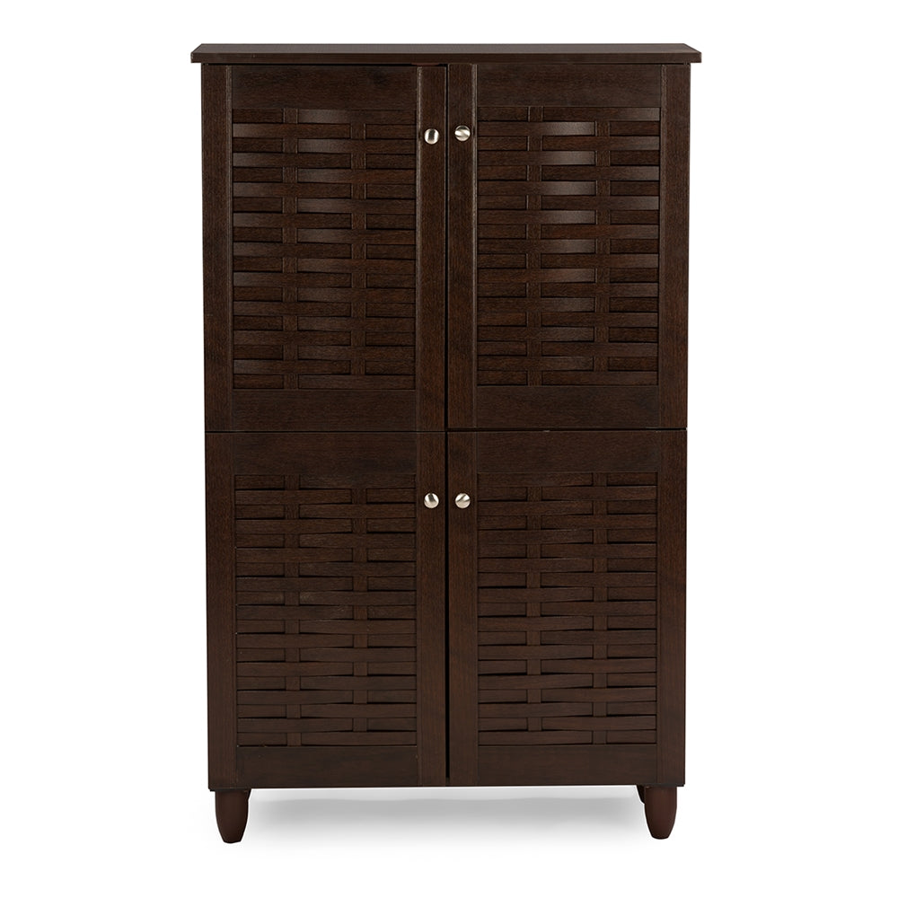 Baxton Studio - Winda Shoe Cabinet in Dark Brown - SC864574 B-Wenge view 2