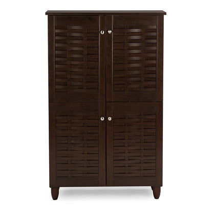 Baxton Studio - Winda Shoe Cabinet in Dark Brown - SC864574 B-Wenge view 2