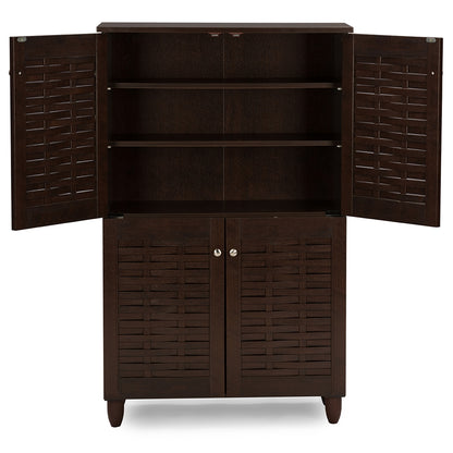 Baxton Studio - Winda Shoe Cabinet in Dark Brown - SC864574 B-Wenge view 3