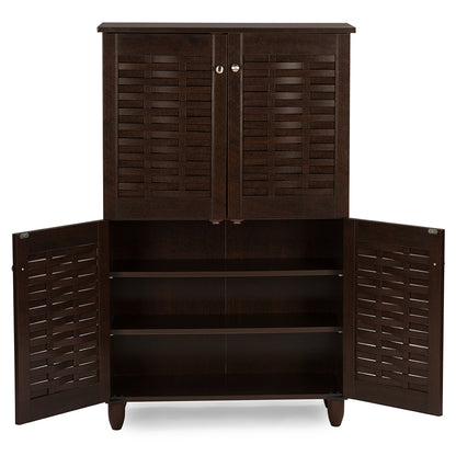 Baxton Studio - Winda Shoe Cabinet in Dark Brown - SC864574 B-Wenge view 4