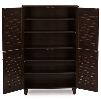 Baxton Studio - Winda Shoe Cabinet in Dark Brown - SC864574 B-Wenge view 5