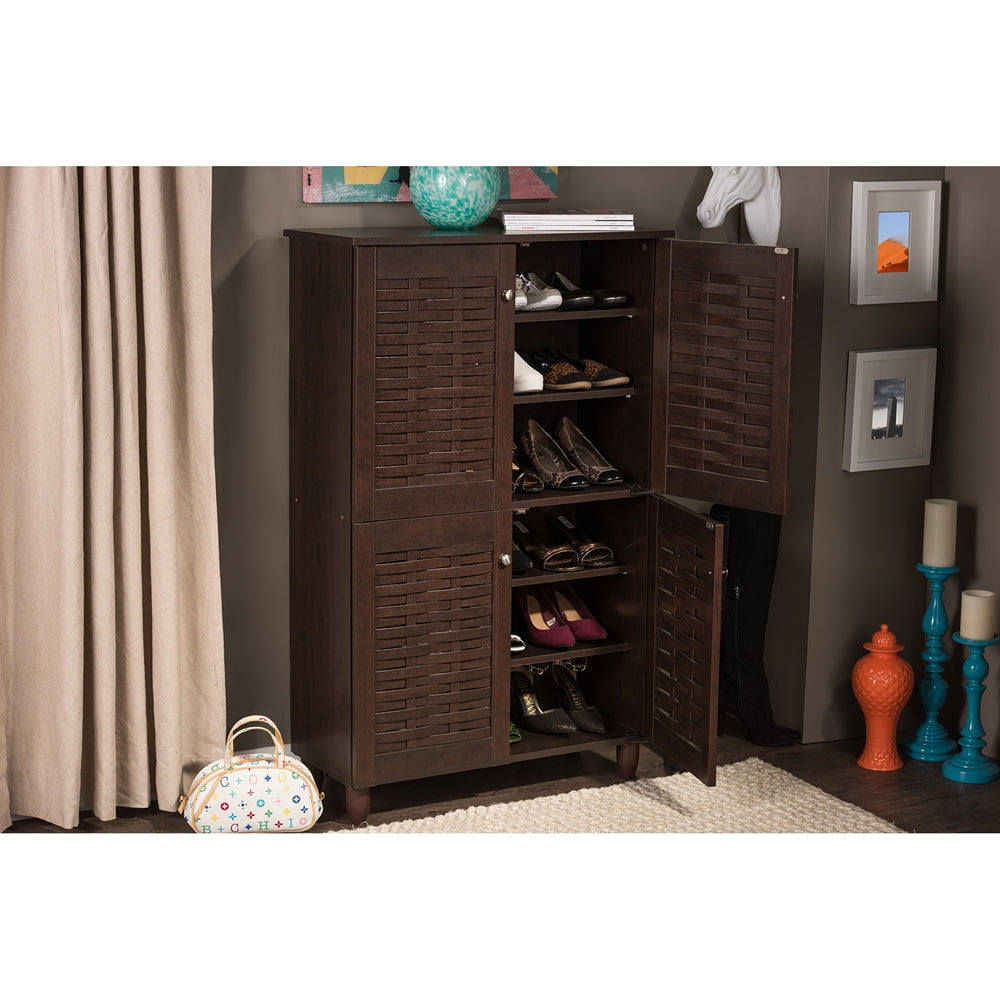 Baxton Studio - Winda Shoe Cabinet in Dark Brown - SC864574 B-Wenge view 7