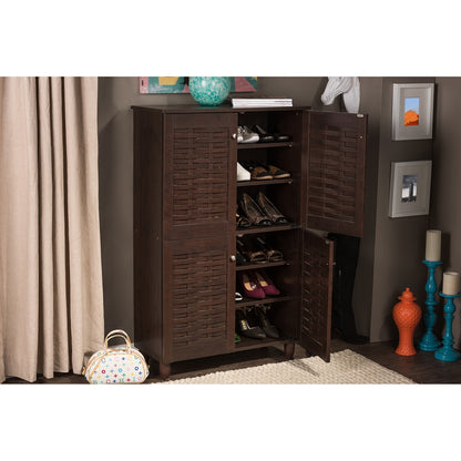 Baxton Studio - Winda Shoe Cabinet in Dark Brown - SC864574 B-Wenge view 7