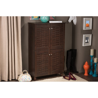 Baxton Studio - Winda Shoe Cabinet in Dark Brown - SC864574 B-Wenge view 8