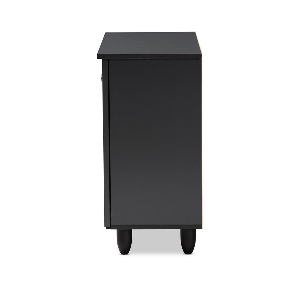 Baxton Studio - Winda Shoe Cabinet in Dark Gray - SC864572 B-Dark Grey-Shoe Cabinet view 4