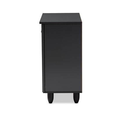 Baxton Studio - Winda Shoe Cabinet in Dark Gray - SC864572 B-Dark Grey-Shoe Cabinet view 4