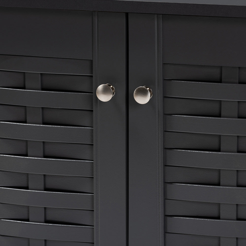 Baxton Studio - Winda Shoe Cabinet in Dark Gray - SC864572 B-Dark Grey-Shoe Cabinet view 5