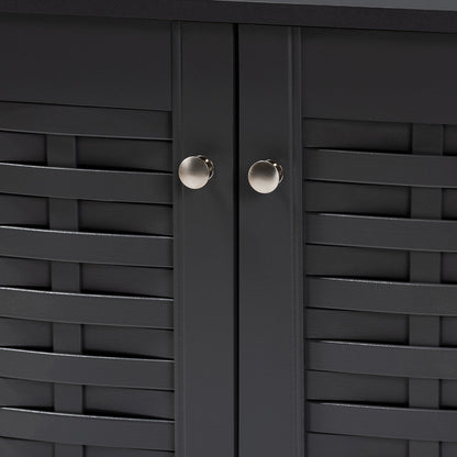 Baxton Studio - Winda Shoe Cabinet in Dark Gray - SC864572 B-Dark Grey-Shoe Cabinet view 5