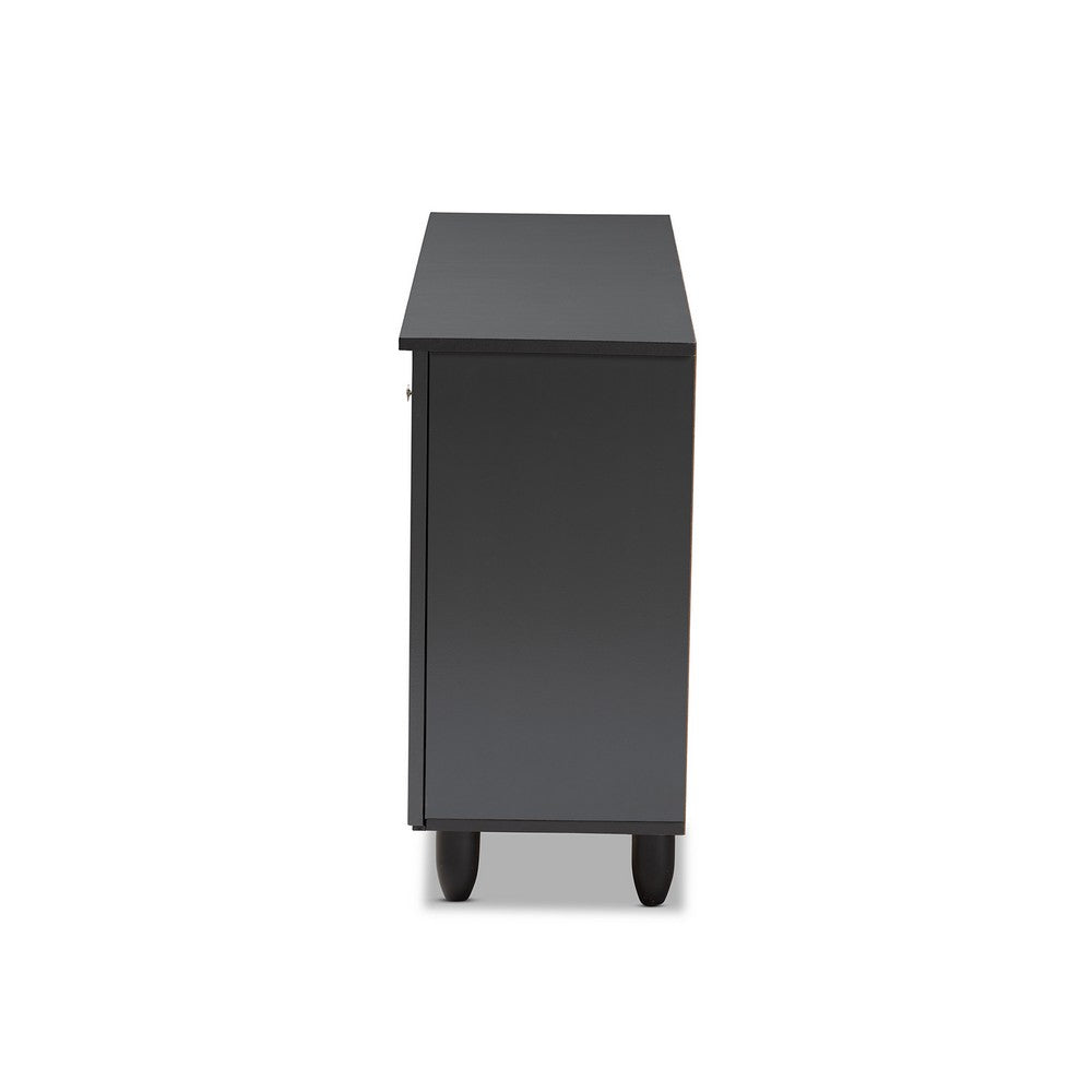 Baxton Studio - Winda Shoe Cabinet in Dark Gray - SC864573 B-Dark Grey-Shoe Cabinet view 4