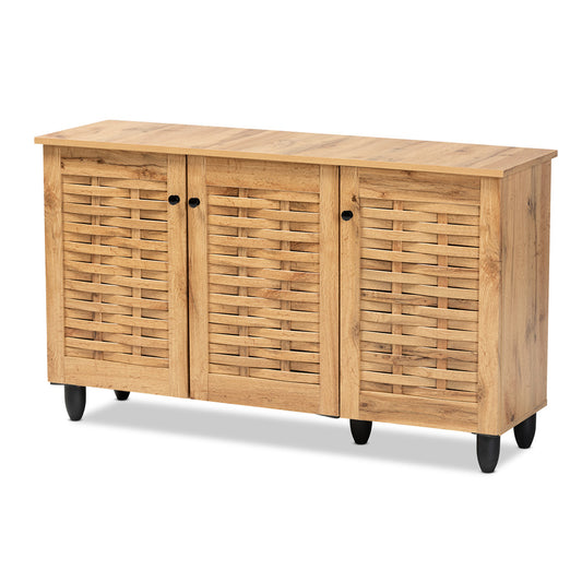 Baxton Studio - Winda Shoe Cabinet in Oak Brown/Black - SC864573 B-Wotan Oak view 1