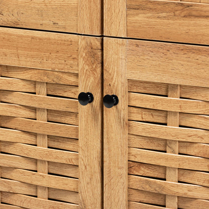 Baxton Studio - Winda Shoe Cabinet in Oak Brown/Black - SC864574 B-Wotan Oak view 5
