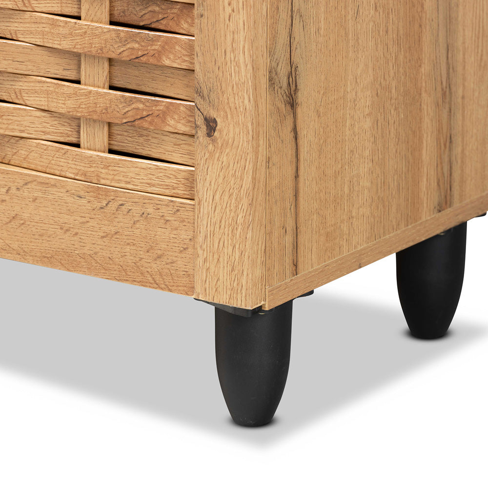 Baxton Studio - Winda Shoe Cabinet in Oak Brown/Black - SC864574 B-Wotan Oak view 6