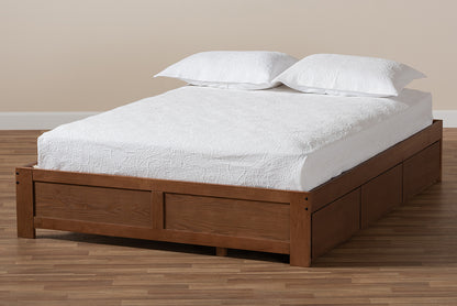 Baxton Studio - Wren Full Size Bed Frame in Walnut - MG6001-Walnut-Full view 10