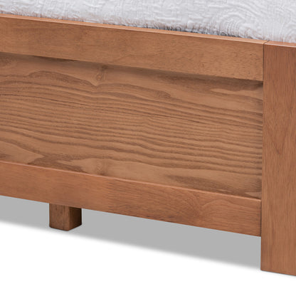 Baxton Studio - Wren Queen Size Bed Frame in Walnut - MG6001-Walnut-Queen view 6