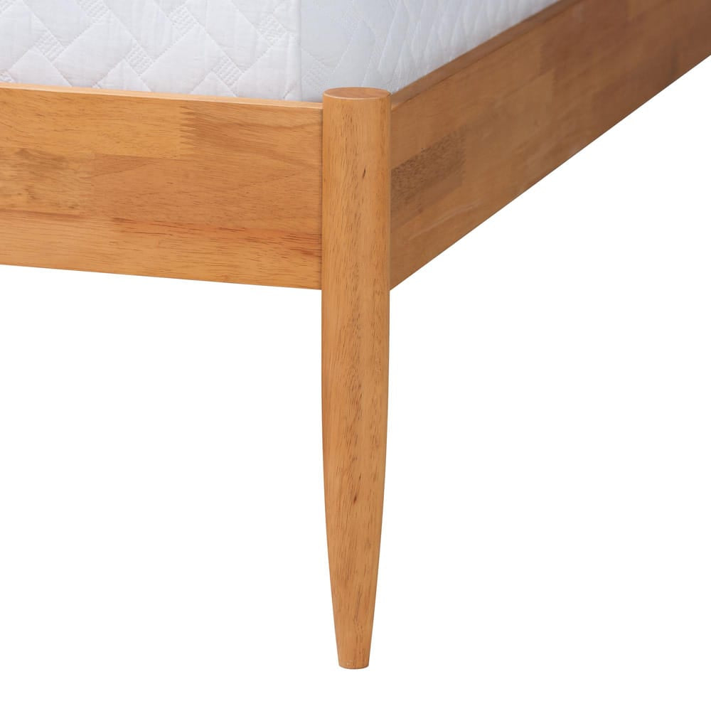 Baxton Studio - Wrenley Queen Size Bed in Oak Brown/Antique Rattan - MG0238-NTOak/5703R Rattan-Queen view 5