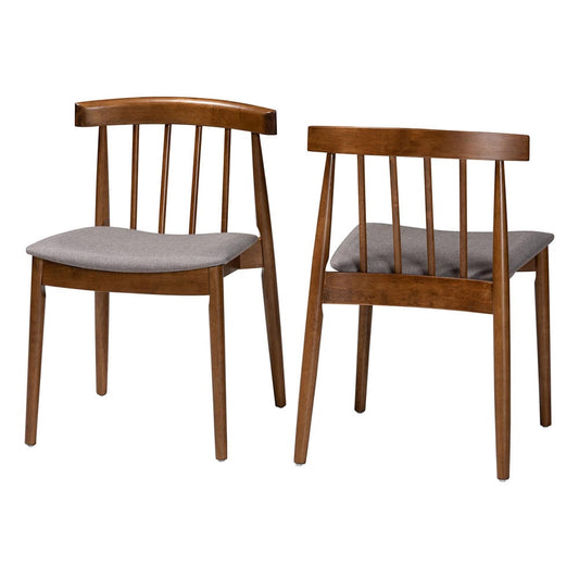 Baxton Studio - Wyatt Set of 2 Dining Chairs in Beige/"Walnut" Brown - Florence Dining Chair view 1