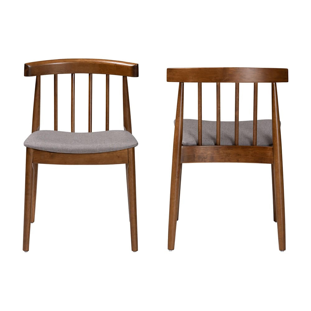Baxton Studio - Wyatt Set of 2 Dining Chairs in Beige/"Walnut" Brown - Florence Dining Chair view 2