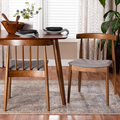 Baxton Studio - Wyatt Set of 2 Dining Chairs in Beige/"Walnut" Brown - Florence Dining Chair view 7