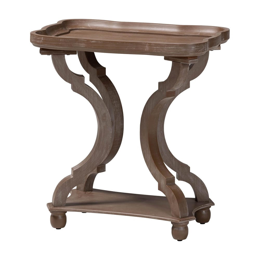 Baxton Studio - Yannick End Table in Antique Brown - JY24A182-Brown-ET view 1