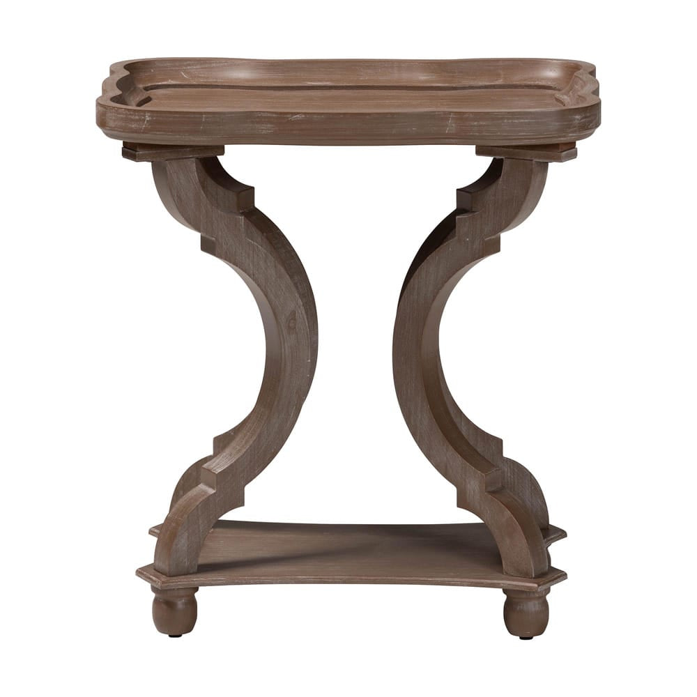 Baxton Studio - Yannick End Table in Antique Brown - JY24A182-Brown-ET view 2
