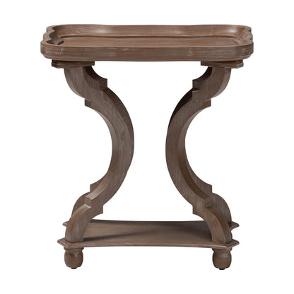 Baxton Studio - Yannick End Table in Antique Brown - JY24A182-Brown-ET view 2