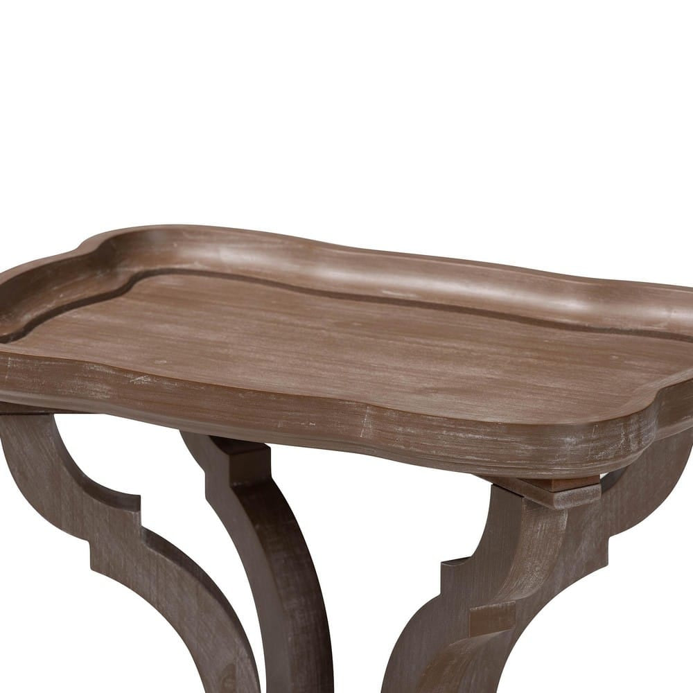 Baxton Studio - Yannick End Table in Antique Brown - JY24A182-Brown-ET view 4