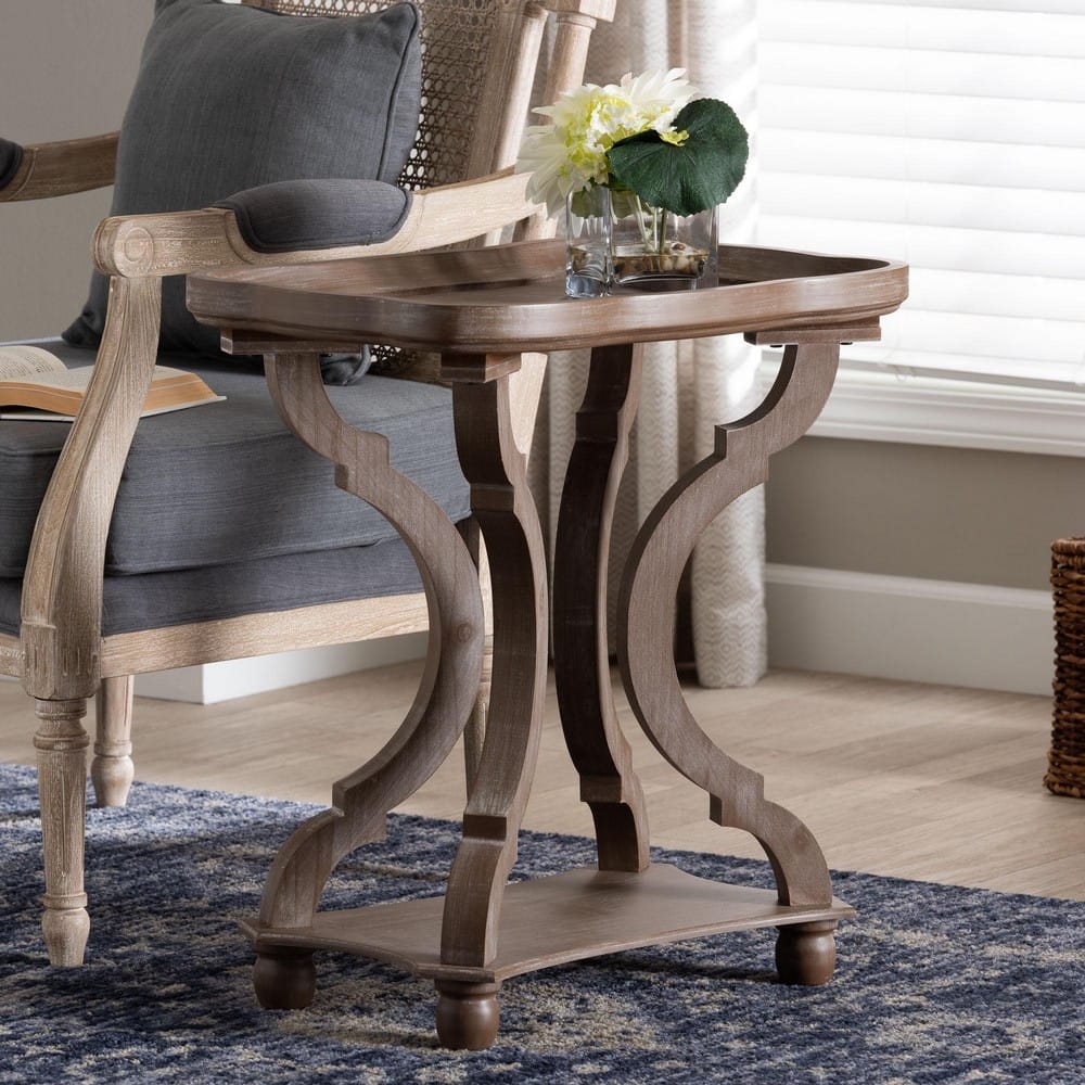 Baxton Studio - Yannick End Table in Antique Brown - JY24A182-Brown-ET view 7