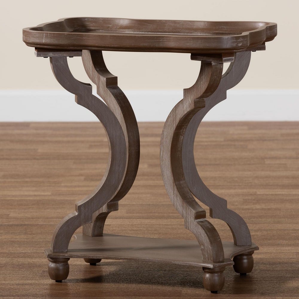 Baxton Studio - Yannick End Table in Antique Brown - JY24A182-Brown-ET view 8