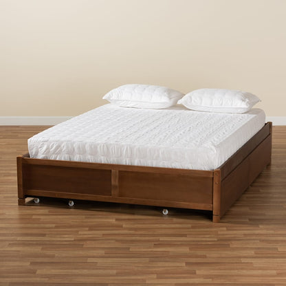 Baxton Studio - Yara Full Size Bed Frame in Walnut Brown - MG0068-Walnut-4DW-Full-Frame view 8
