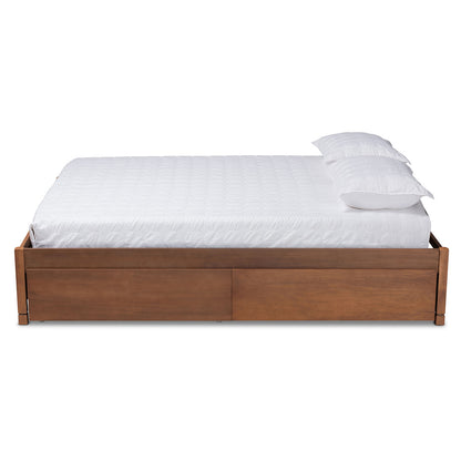 Baxton Studio - Yara King Size Bed Frame in Walnut Brown - MG0068-Walnut-4DW-King-Frame view 3