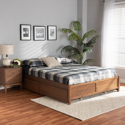 Baxton Studio - Yara King Size Bed Frame in Walnut Brown - MG0068-Walnut-4DW-King-Frame view 8