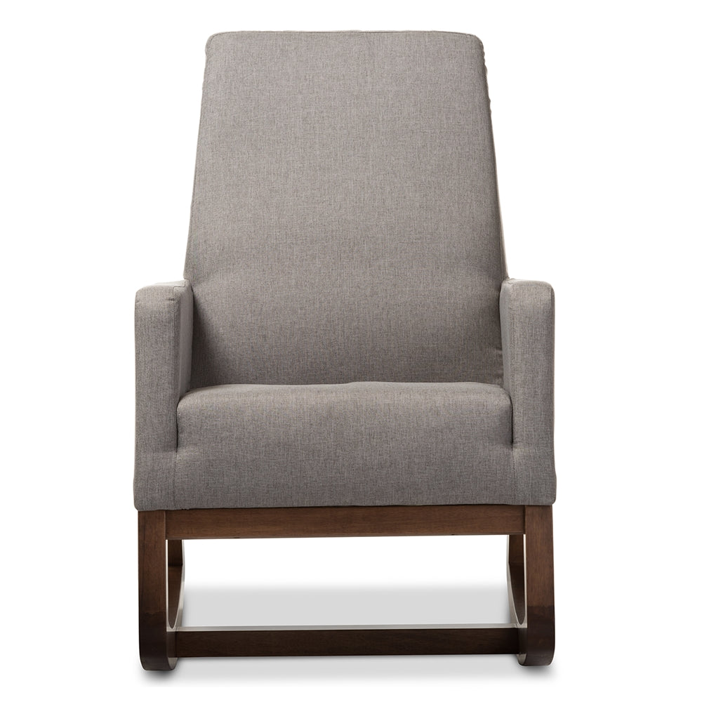 Baxton Studio - Yashiya Rocking Chair in Grey - BBT5199-Grey view 2
