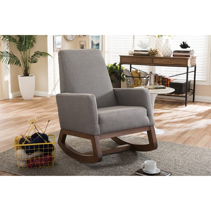 Baxton Studio - Yashiya Rocking Chair in Grey - BBT5199-Grey view 5
