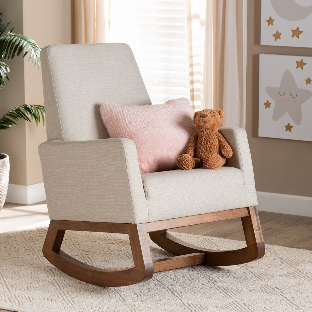 Baxton Studio - Yashiya Rocking Chair in Light Beige - BBT5199-Light Beige view 7