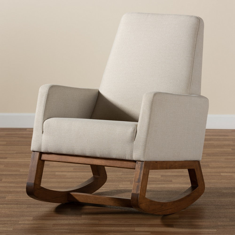 Baxton Studio - Yashiya Rocking Chair in Light Beige - BBT5199-Light Beige view 8