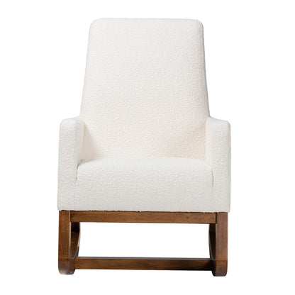 Baxton Studio - Yashiya Rocking Chair in Off-White/Walnut Brown - BBT5199-Cream/Walnut-RC view 2