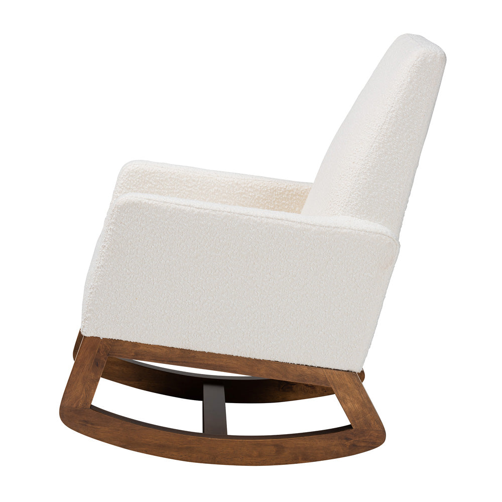 Baxton Studio - Yashiya Rocking Chair in Off-White/Walnut Brown - BBT5199-Cream/Walnut-RC view 3