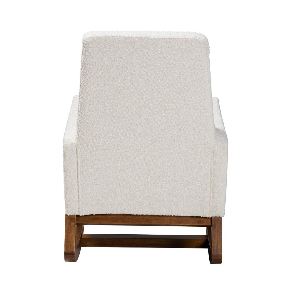 Baxton Studio - Yashiya Rocking Chair in Off-White/Walnut Brown - BBT5199-Cream/Walnut-RC view 4
