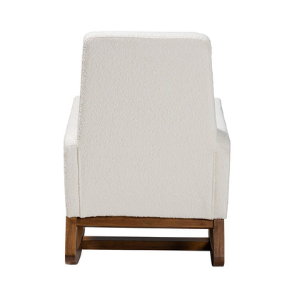 Baxton Studio - Yashiya Rocking Chair in Off-White/Walnut Brown - BBT5199-Cream/Walnut-RC view 4