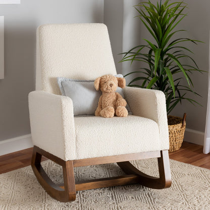 Baxton Studio - Yashiya Rocking Chair in Off-White/Walnut Brown - BBT5199-Cream/Walnut-RC view 8