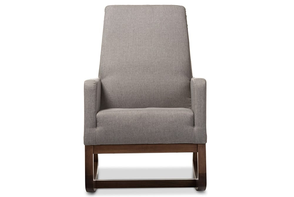 Baxton Studio Yashiya Rocking Chair and Ottoman - Thumbnail 2