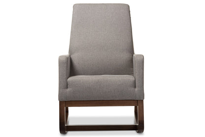 Baxton Studio - Yashiya Rocking Chair with Ottoman in Grey - BBT5199-Grey Set view 2