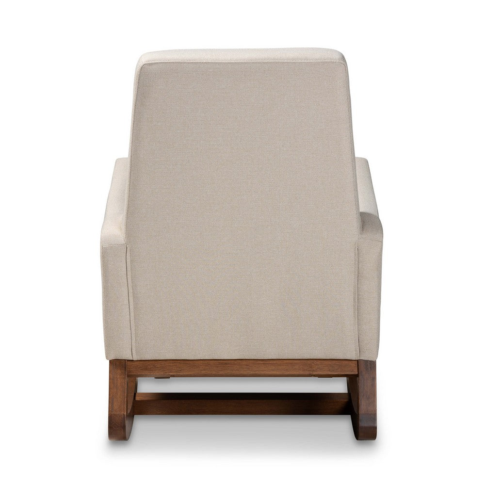 Baxton Studio - Yashiya Rocking Chair with Ottoman in Light Beige - BBT5200-Light Beige Set view 3