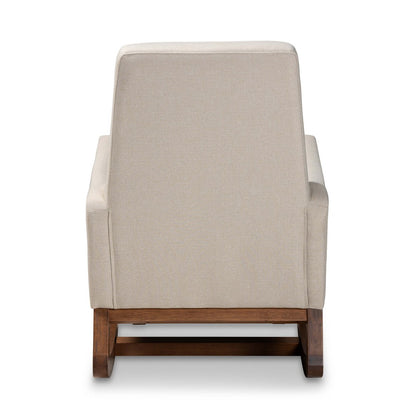 Baxton Studio - Yashiya Rocking Chair with Ottoman in Light Beige - BBT5200-Light Beige Set view 3