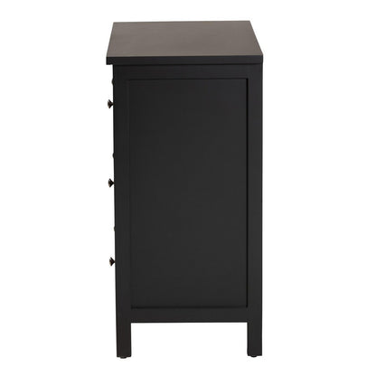 Baxton Studio - Yelena Storage Cabinet in Black/Chrome - JY23A006-Wooden-Storage Cabinet view 4