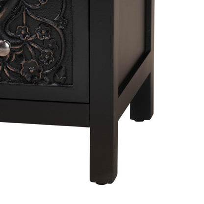 Baxton Studio - Yelena Storage Cabinet in Black/Chrome - JY23A006-Wooden-Storage Cabinet view 6