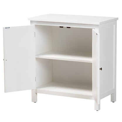 Baxton Studio - Yelena Storage Cabinet in White/Chrome - JY23A004-Wooden-Storage Cabinet view 2