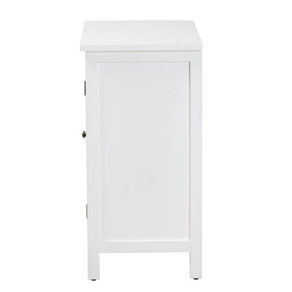 Baxton Studio - Yelena Storage Cabinet in White/Chrome - JY23A004-Wooden-Storage Cabinet view 4
