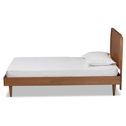 Baxton Studio - Yori Twin Size Bed in Walnut Brown  - Yori-Ash Walnut-Twin view 2